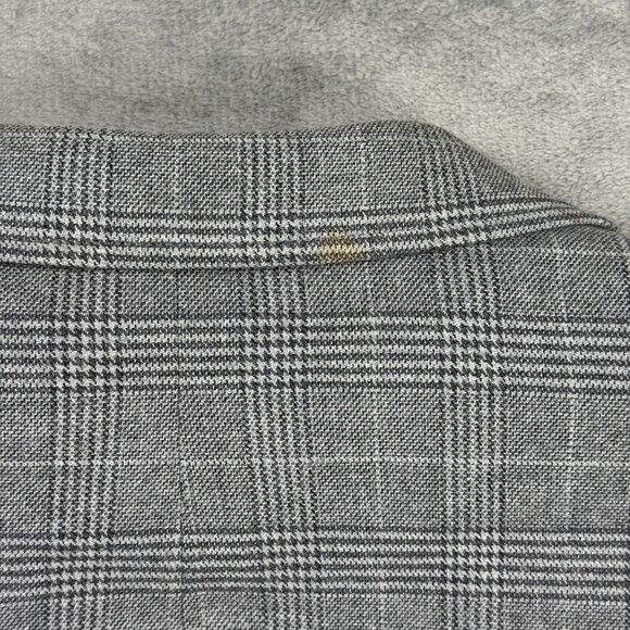 Jos A Bank Reserve Mens Plaid Sport Coat Tailored Fit Suit Blazer Gray Stretch - Picture 7 of 12